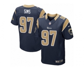 Men's Nike Los Angeles Rams #97 Eugene Sims Elite Navy Blue Team Color NFL Jersey