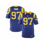 Men's Nike Los Angeles Rams #97 Eugene Sims Elite Royal Blue Alternate NFL Jersey