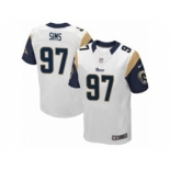 Men's Nike Los Angeles Rams #97 Eugene Sims Elite White NFL Jersey