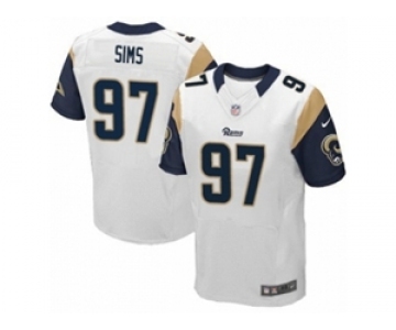 Men's Nike Los Angeles Rams #97 Eugene Sims Elite White NFL Jersey