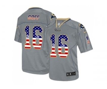 Nike Los Angeles Rams #16 Jared Goff Lights Out Grey Men's Stitched NFL Elite USA Flag Fashion Jersey