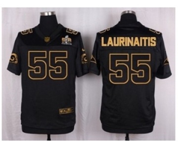 Nike St. Louis Rams #55 James Laurinaitis Black Pro Line Gold Collection Jersey(Elite)