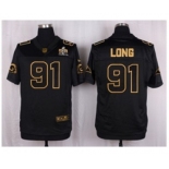 Nike St. Louis Rams #91 Chris Long Black Pro Line Gold Collection Jersey(Elite)