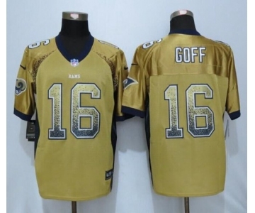 Nike St.Louis Rams #16 Jared Goff Drift Fashion Gold Jerseys[Elite]