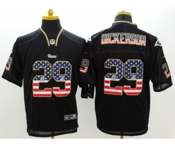 nike nfl jerseys st. louis rams #29 dickerson black[Elite USA flag fashion]