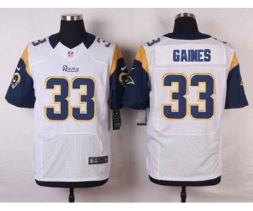 nike nfl jerseys st. louis rams #33 gaines white[Elite]