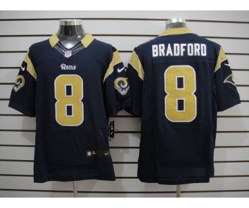 nike nfl jerseys st. louis rams #8 bradford dk.blue[Elite]