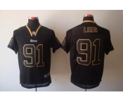 nike nfl jerseys st. louis rams #91 long black[Elite lights out]