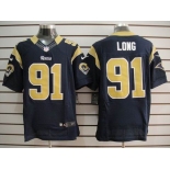 nike nfl jerseys st. louis rams #91 long dk.blue[Elite]