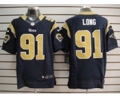 nike nfl jerseys st. louis rams #91 long dk.blue[Elite]