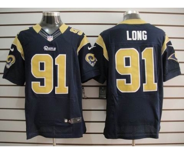 nike nfl jerseys st. louis rams #91 long dk.blue[Elite]