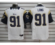 nike nfl jerseys st. louis rams #91 long white[Elite]