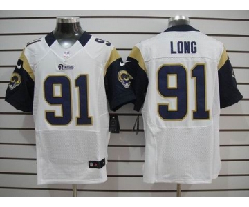 nike nfl jerseys st. louis rams #91 long white[Elite]