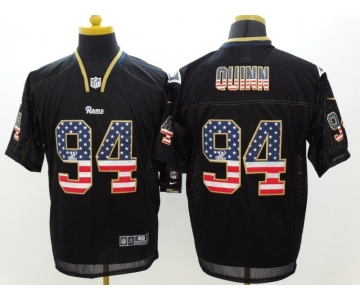 nike nfl jerseys st. louis rams #94 quinn black[Elite USA flag fashion]