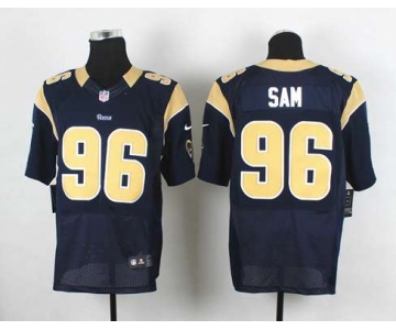 nike nfl jerseys st. louis rams #96 sam blue[Elite]