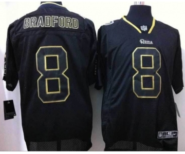 nike nfl jerseys st.louis rams #8 bradford black[Elite lights out]