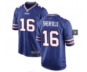 Men's Buffalo Bills #16 Sherfield Game Blue Football Jersey