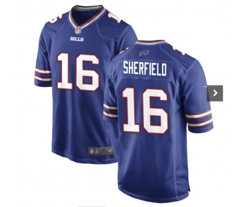 Men's Buffalo Bills #16 Sherfield Game Blue Football Jersey