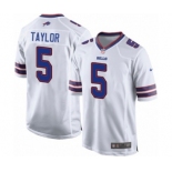 Men's Nike Buffalo Bills #5 Tyrod Taylor Game White NFL Jersey