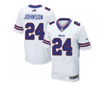 Men Nike Buffalo Bills #24 Leonard Johnson Elite White NFL Jersey