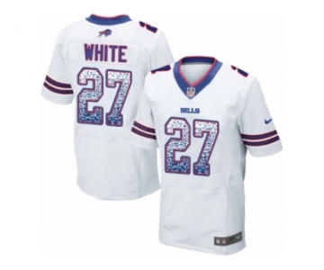 Men Nike Buffalo Bills #27 TreDavious White Elite White Road Drift Fashion NFL Jersey