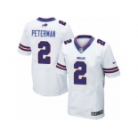 Men's Nike Buffalo Bills #2 Nathan Peterman Elite White NFL Jersey