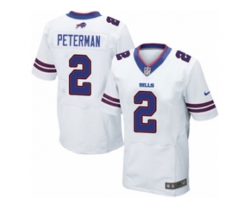 Men's Nike Buffalo Bills #2 Nathan Peterman Elite White NFL Jersey