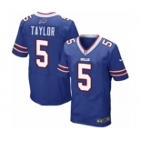 Men's Nike Buffalo Bills #5 Tyrod Taylor Elite Royal Blue Team Color NFL Jersey