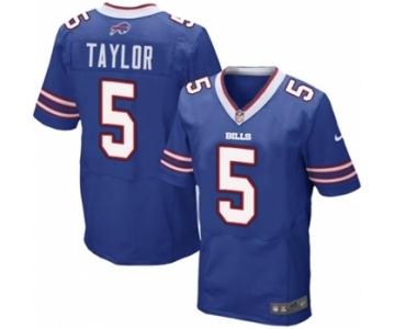 Men's Nike Buffalo Bills #5 Tyrod Taylor Elite Royal Blue Team Color NFL Jersey