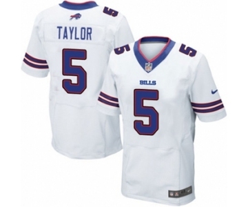 Men's Nike Buffalo Bills #5 Tyrod Taylor Elite White NFL Jersey