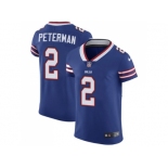 Nike Buffalo Bills #2 Nathan Peterman Royal Blue Team Color Men Stitched NFL Vapor Untouchable Elite Jersey