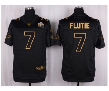 Nike Buffalo Bills #7 Doug Flutie Black Pro Line Gold Collection Jersey[Elite]