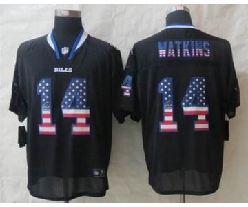 nike nfl jerseys buffalo bills #14 watkins black[Elite USA flag fashion][watkins]