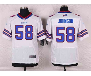 nike nfl jerseys buffalo bills #58 johnson white[Elite]