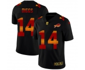 Buffalo Bills #14 Stefon Diggs Men's Black Nike Red Orange Stripe Vapor Limited NFL Jersey