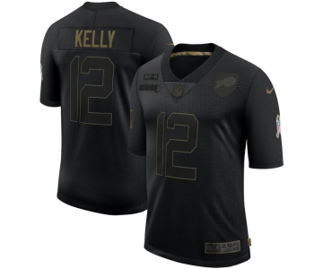 Men Buffalo Bills #12 Jim Kelly Nike 2020 Salute To Service Retired Limited Jersey Black