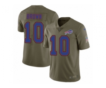 Men Nike Buffalo Bills #10 Corey Brown Limited Olive 2017 Salute to Service NFL Jersey