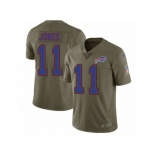 Men Nike Buffalo Bills #11 Zay Jones Limited Olive 2017 Salute to Service NFL Jersey