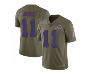 Men Nike Buffalo Bills #11 Zay Jones Limited Olive 2017 Salute to Service NFL Jersey