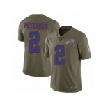 Men Nike Buffalo Bills #2 Nathan Peterman Limited Olive 2017 Salute to Service NFL Jersey