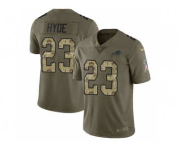 Men Nike Buffalo Bills #23 Micah Hyde Limited Olive Camo 2017 Salute to Service NFL Jersey