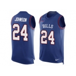 Men Nike Buffalo Bills #24 Leonard Johnson Limited Royal Blue Player Name & Number Tank Top NFL Jersey