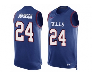 Men Nike Buffalo Bills #24 Leonard Johnson Limited Royal Blue Player Name & Number Tank Top NFL Jersey