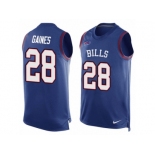 Men Nike Buffalo Bills #28 E.J. Gaines Limited Royal Blue Player Name & Number Tank Top NFL Jersey