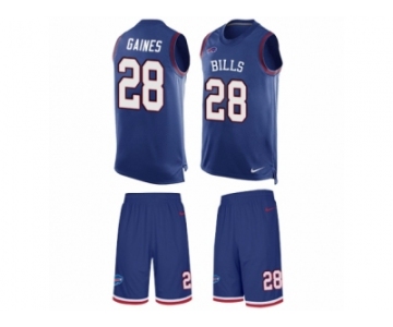 Men Nike Buffalo Bills #28 E.J. Gaines Limited Royal Blue Tank Top Suit NFL Jersey