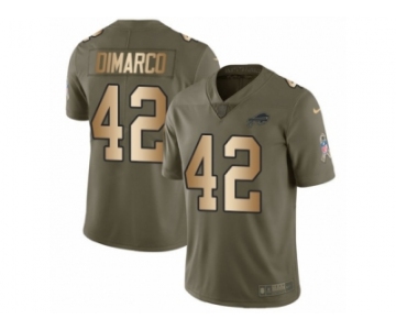 Men Nike Buffalo Bills #42 Patrick DiMarco Limited Olive Gold 2017 Salute to Service NFL Jersey