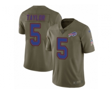 Men Nike Buffalo Bills #5 Tyrod Taylor Limited Olive 2017 Salute to Service NFL Jersey