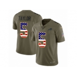 Men Nike Buffalo Bills #5 Tyrod Taylor Limited Olive USA Flag 2017 Salute to Service NFL Jersey