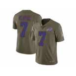 Men Nike Buffalo Bills #7 Doug Flutie Limited Olive 2017 Salute to Service NFL Jersey