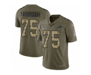 Men Nike Buffalo Bills #75 Eddie Yarbrough Limited Olive Camo 2017 Salute to Service NFL Jersey